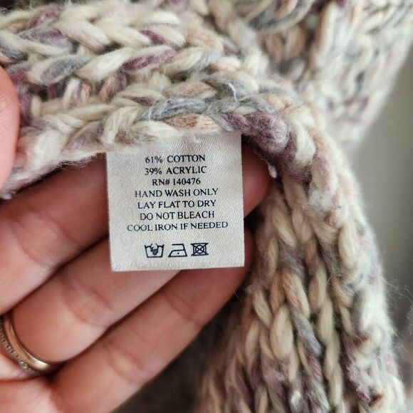 Faherty Sweater Cardigan Womens Small Chunky Cable Knit Open Front - Picture 4 of 5